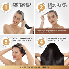 SUNATORIA keratin treatment close-up suggests stronger strands and reduced breakage.