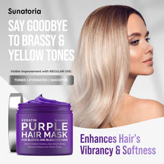 Sunatoria Keratin Purple Hair Mask jar close-up showing rich formula