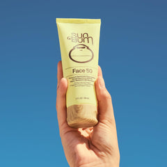 Sun Bum fragrance-free packaging highlights gentle sunscreen for sensitive skin.