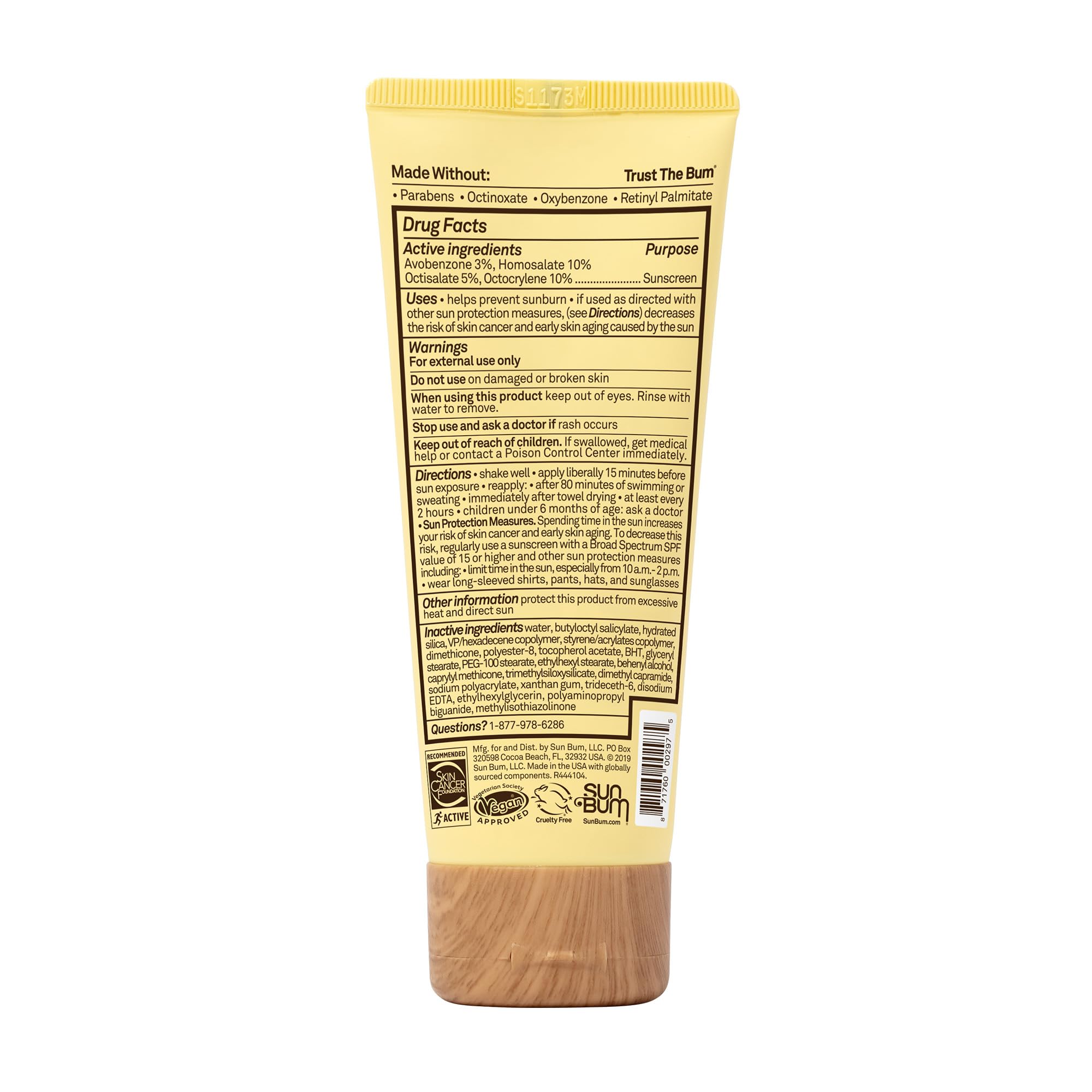 Sun Bum Hawaii Reef Act compliant SPF50 offering reef-friendly protection.