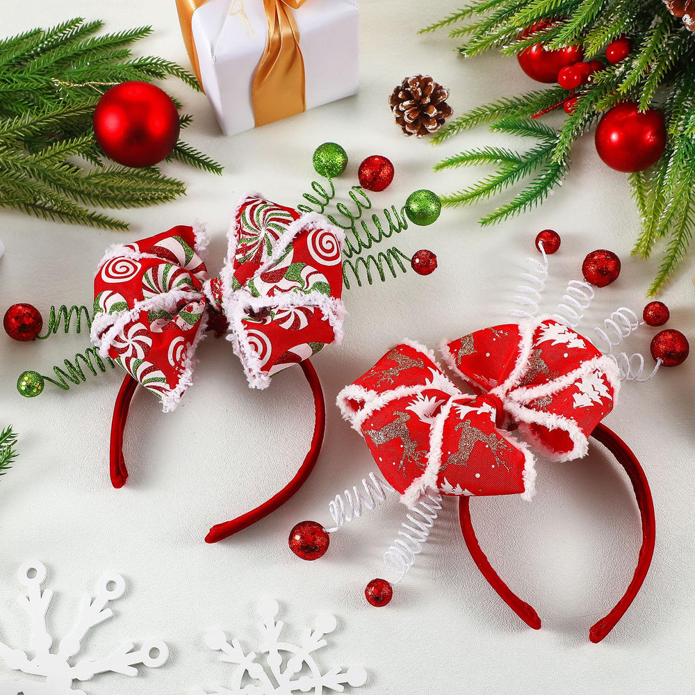 Suncalla Christmas headband candy-cane-pattern brightens parties and holiday events.
