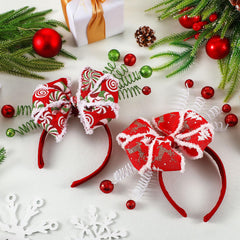 Suncalla Christmas headband candy-cane-pattern brightens parties and holiday events.