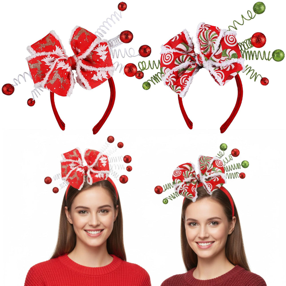 Suncalla Christmas headband elk-pattern adds festive charm to family photos.