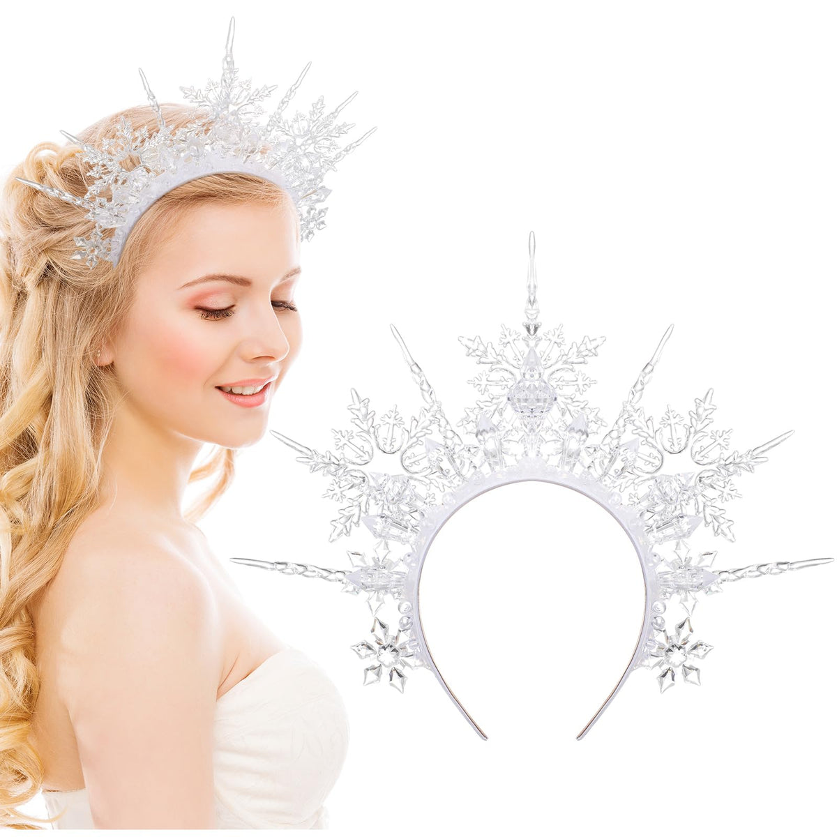 Suncalla snowflake crystal headband sparkling for party wear