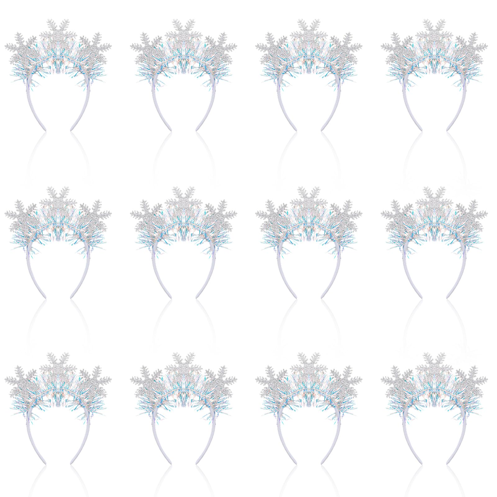 Suncalla snowflakes headband set offers festive sparkle for holiday photos.