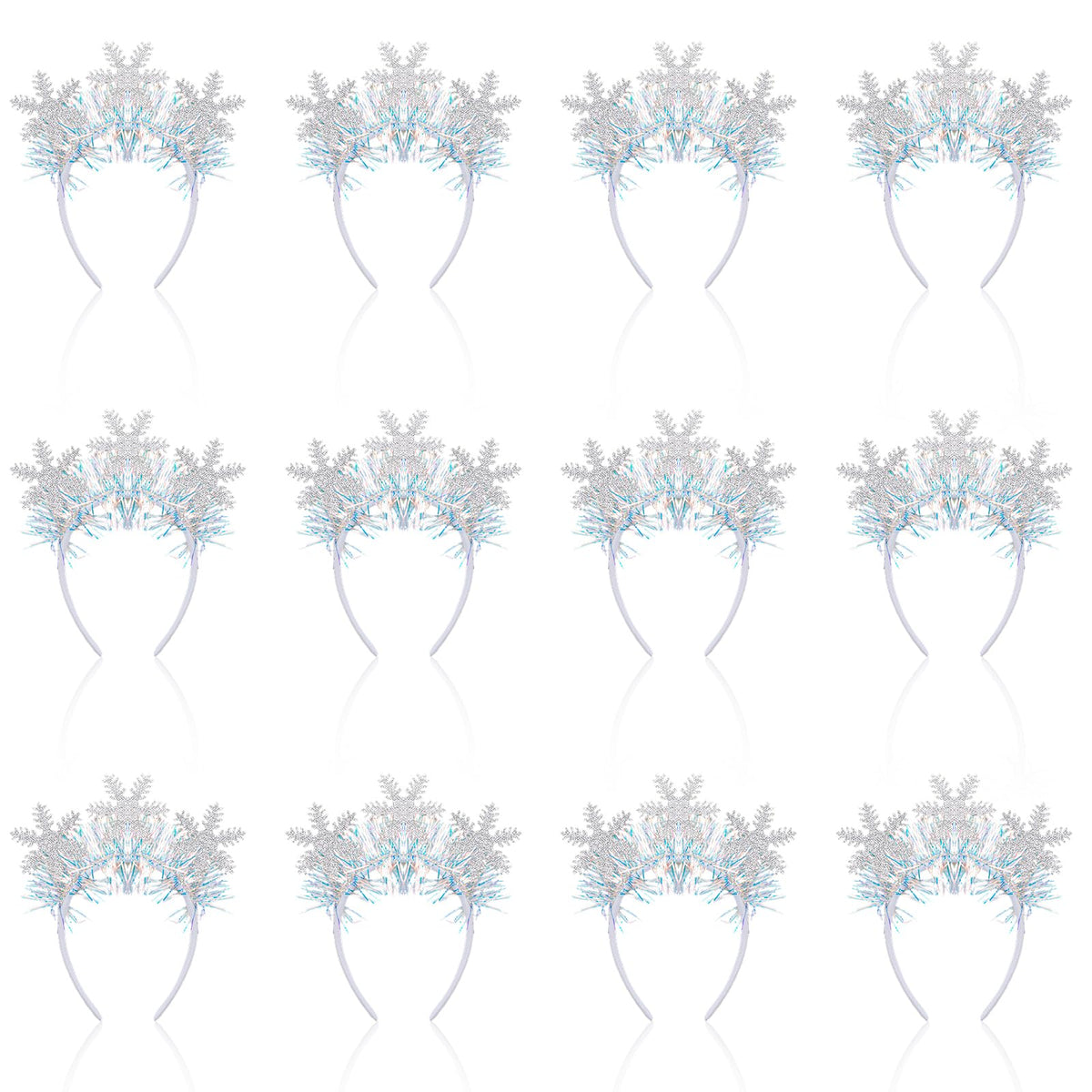 Suncalla snowflakes headband set offers festive sparkle for holiday photos.