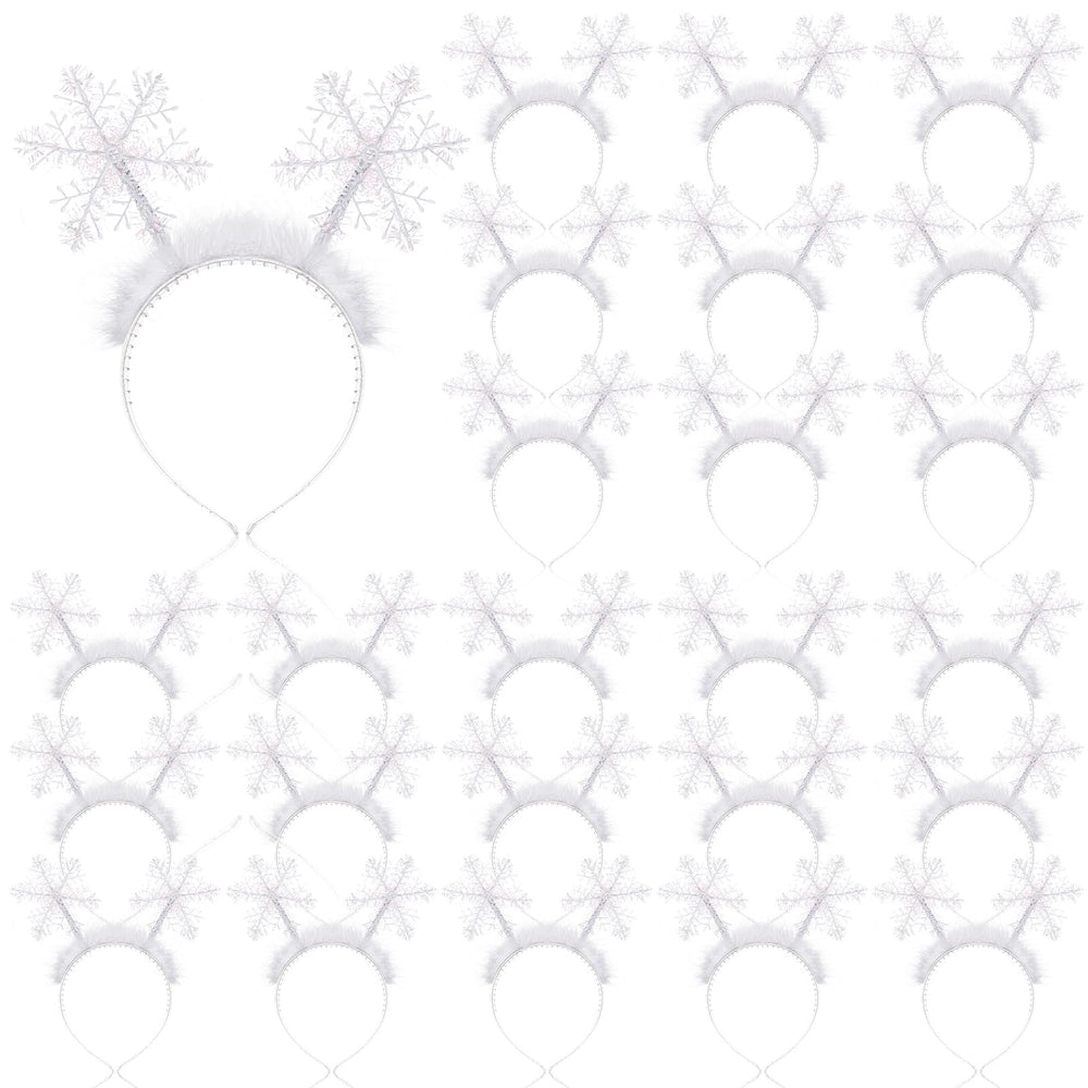 Suncalla snowflakes headband in silver glitter adds festive sparkle for holiday parties.
