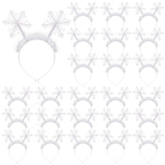 Suncalla snowflakes headband in silver glitter adds festive sparkle for holiday parties.