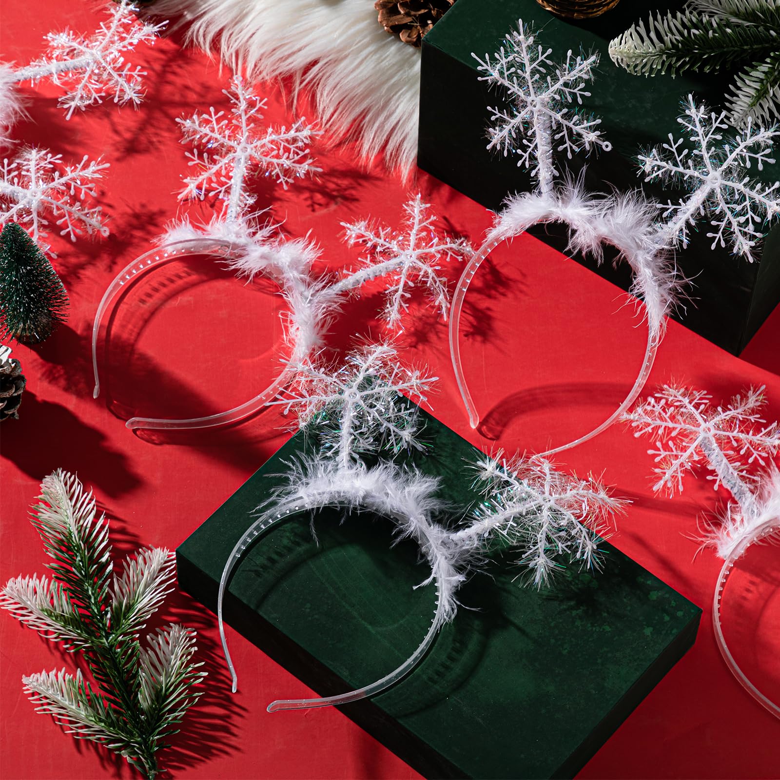 Suncalla winter headpiece snowflake design complements photos and celebrations.