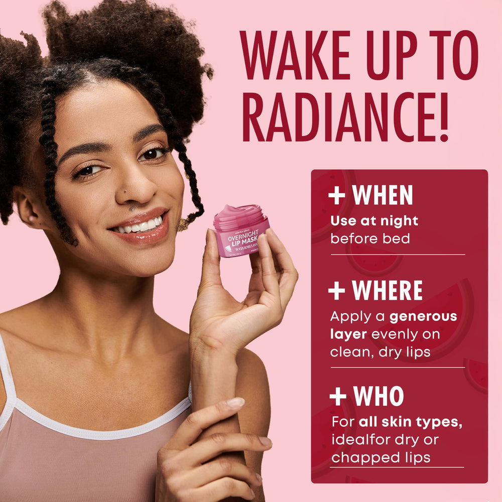 Sundae Glow Lip Mask night routine scene suggests easy overnight care.