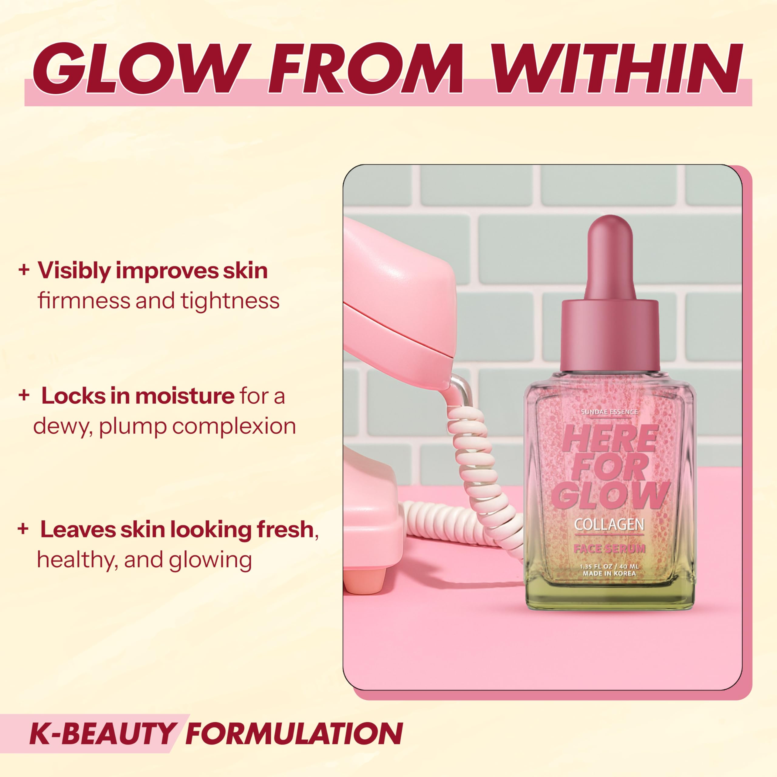 Sunday Essence serum creating a hydrated glow on skin.