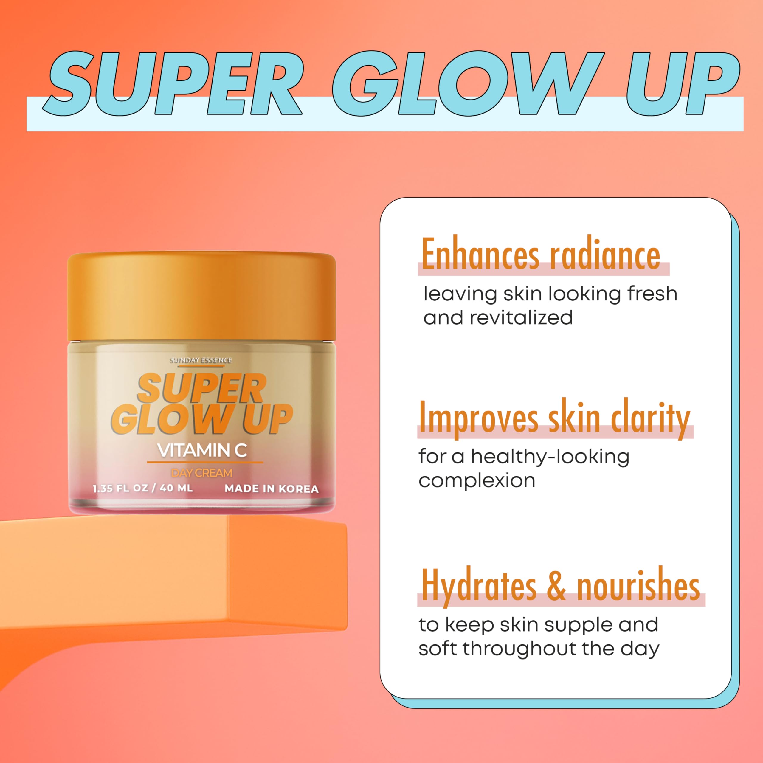 Sunday Essence Vitamin C Day Cream in a morning skincare routine setup