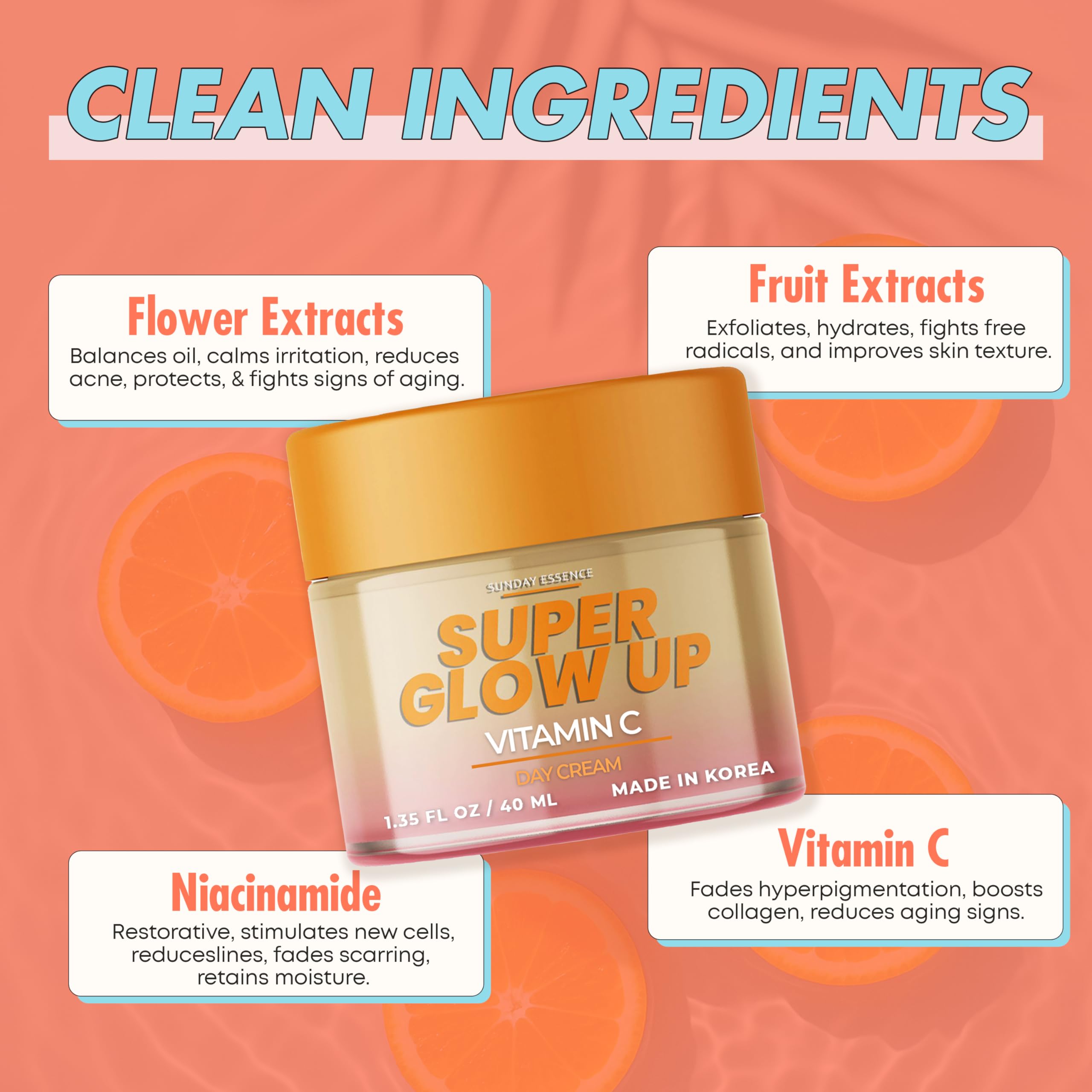 Sunday Essence Vitamin C Day Cream packaging front with brand clarity