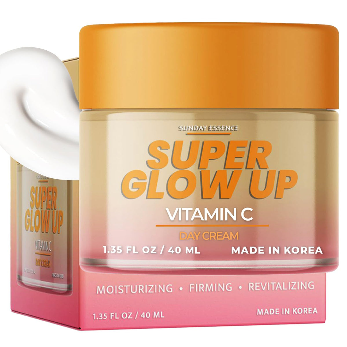Sunday Essence Vitamin C Day Cream tube closeup showing radiant hydration