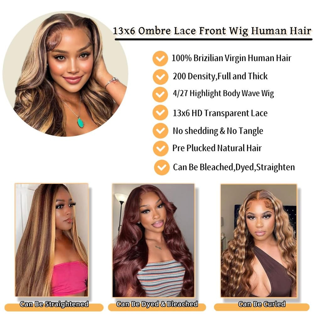Sunelk Honey Blonde Ombre wig back view highlighting length and waves