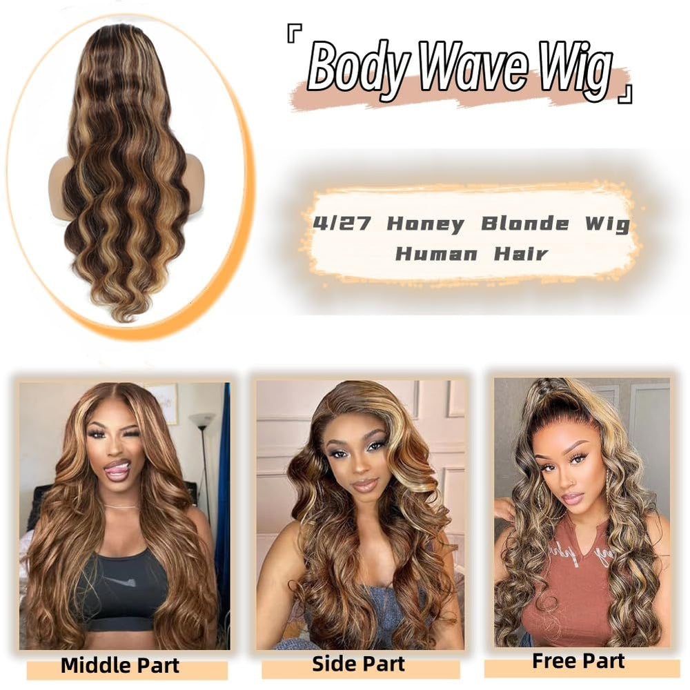 Sunelk Honey Blonde Ombre wig showing 200 density fullness