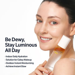 SUNGBOON EDITOR Deep Collagen Barrier Serum Mist spritz demonstrates a light, non-sticky hydration experience