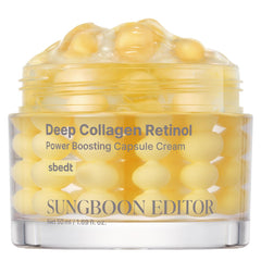SUNGBOON EDITOR deep collagen retinol capsule-cream jar targets fine lines for smoother skin.