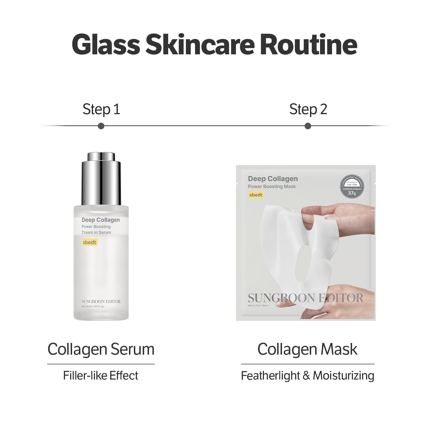 SUNGBOON EDITOR face mask four-pack closeup demonstrates nourishing, spa-like care.
