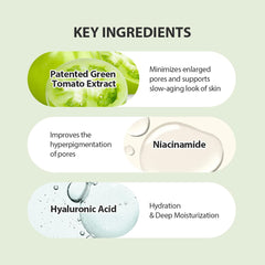 SUNGBOON EDITOR Green Tomato Pore Lifting Ampoule application on face demonstrates soothing texture