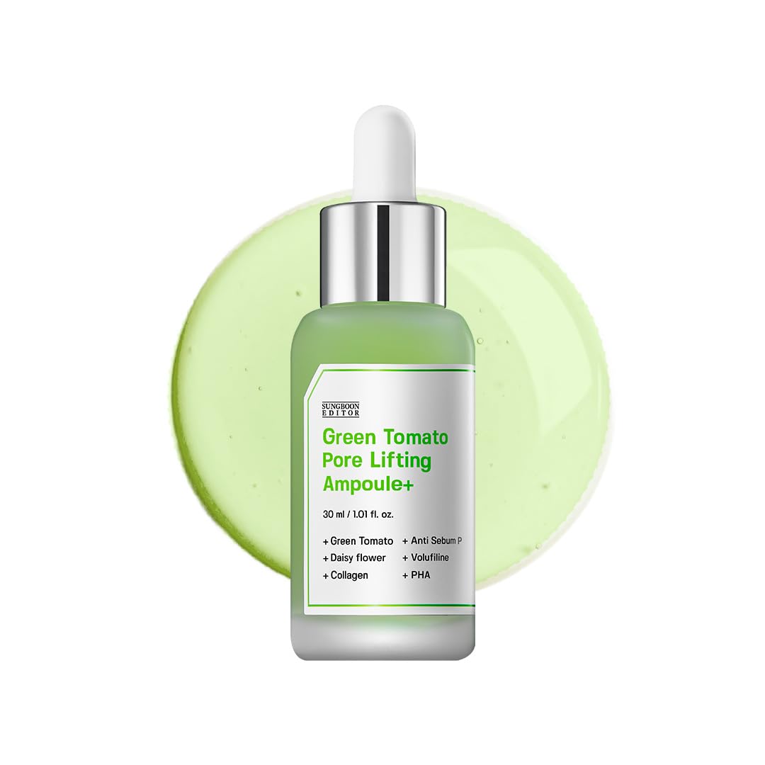 SUNGBOON EDITOR Green Tomato Pore Lifting Ampoule bottle for instant hydration and pore refinement