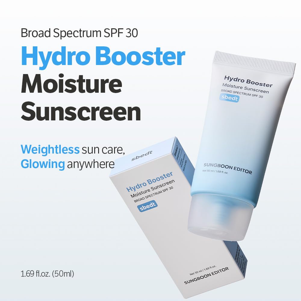 SUNGBOON EDITOR Hydro Booster Sunscreen application glide demonstrates smooth, non-sticky texture for everyday skin care.
