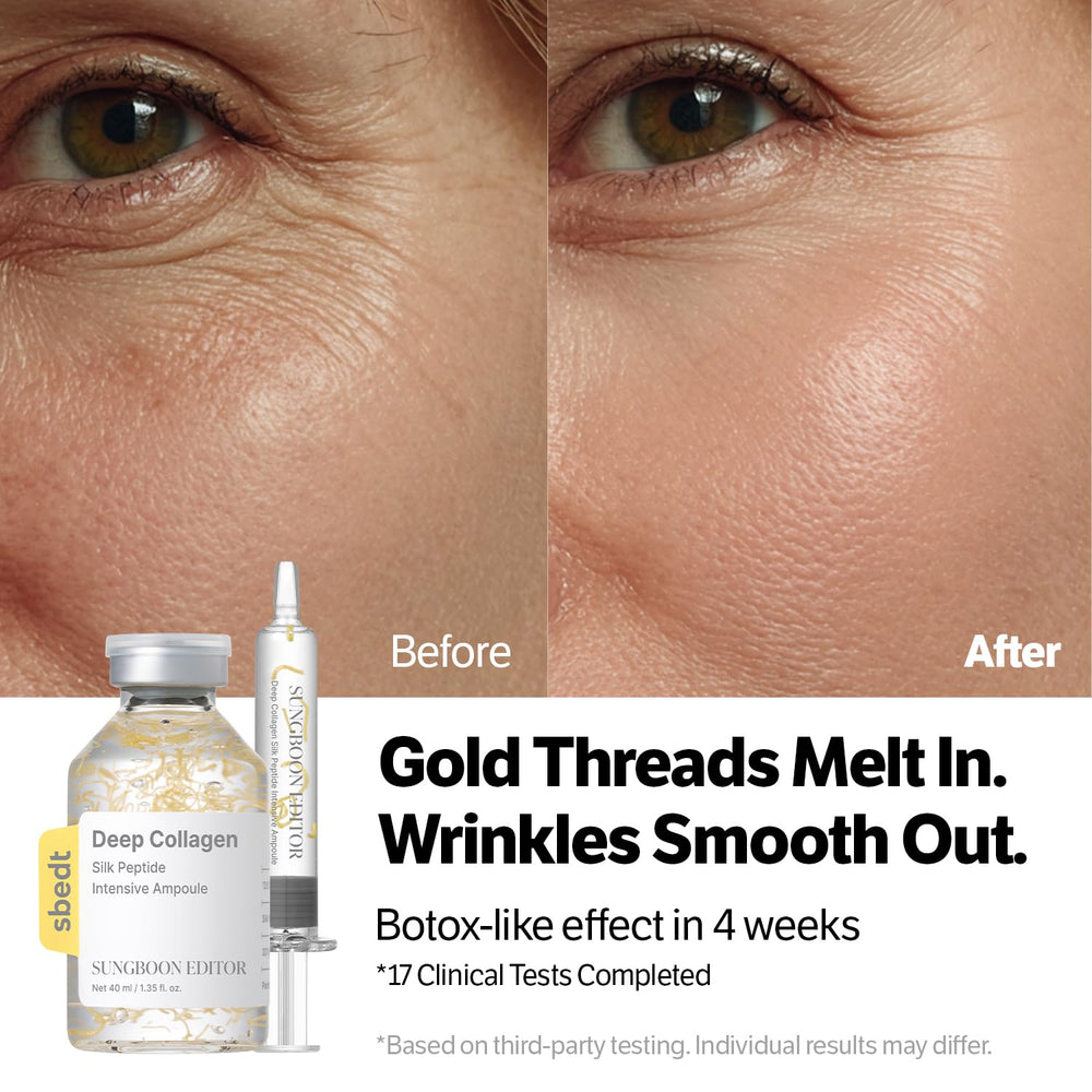 SUNGBOON EDITOR Silk Peptide texture shows silk-water base for lasting hydration