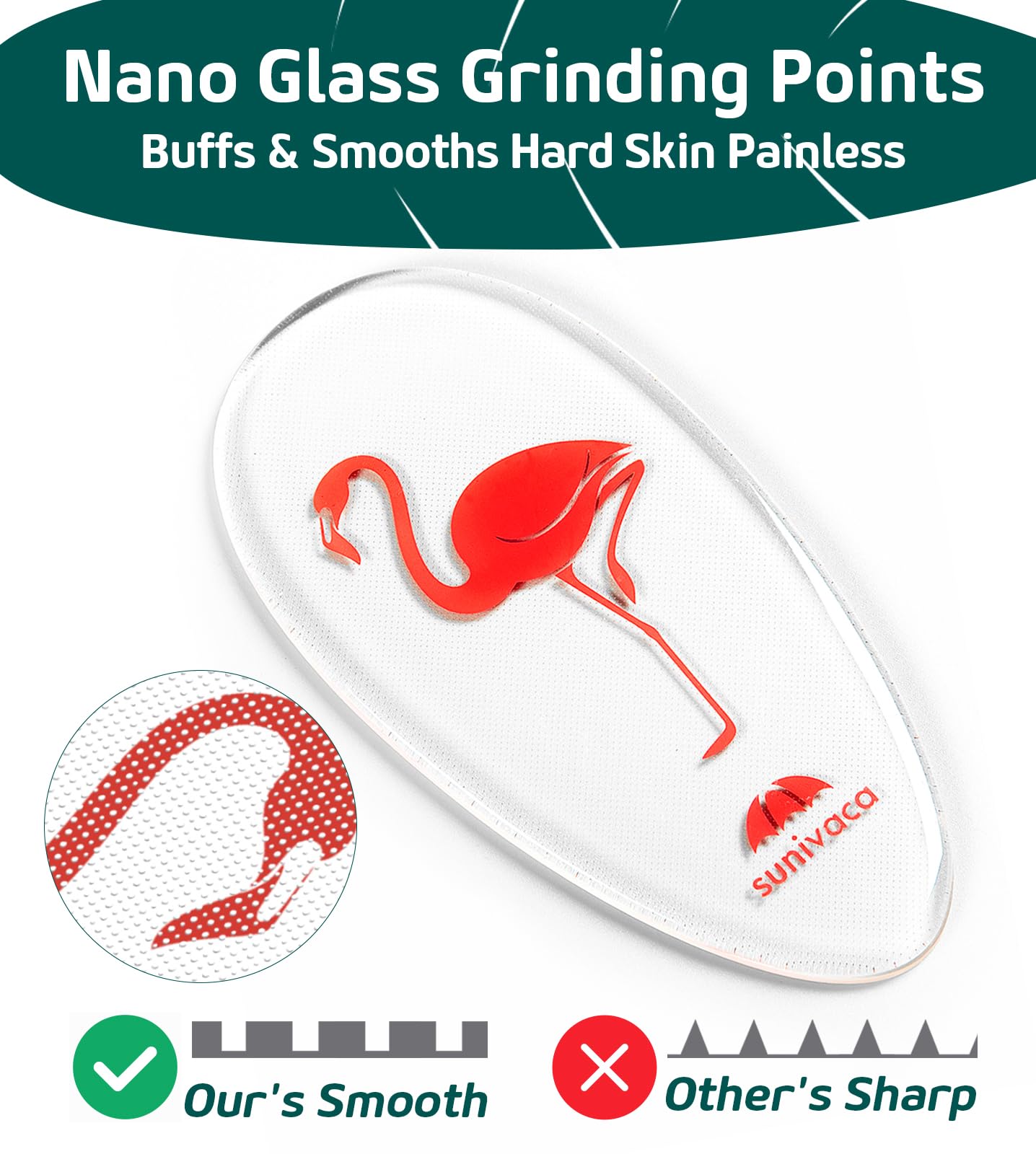 Sunivaca foot scrubber removes dead skin for soft feet.