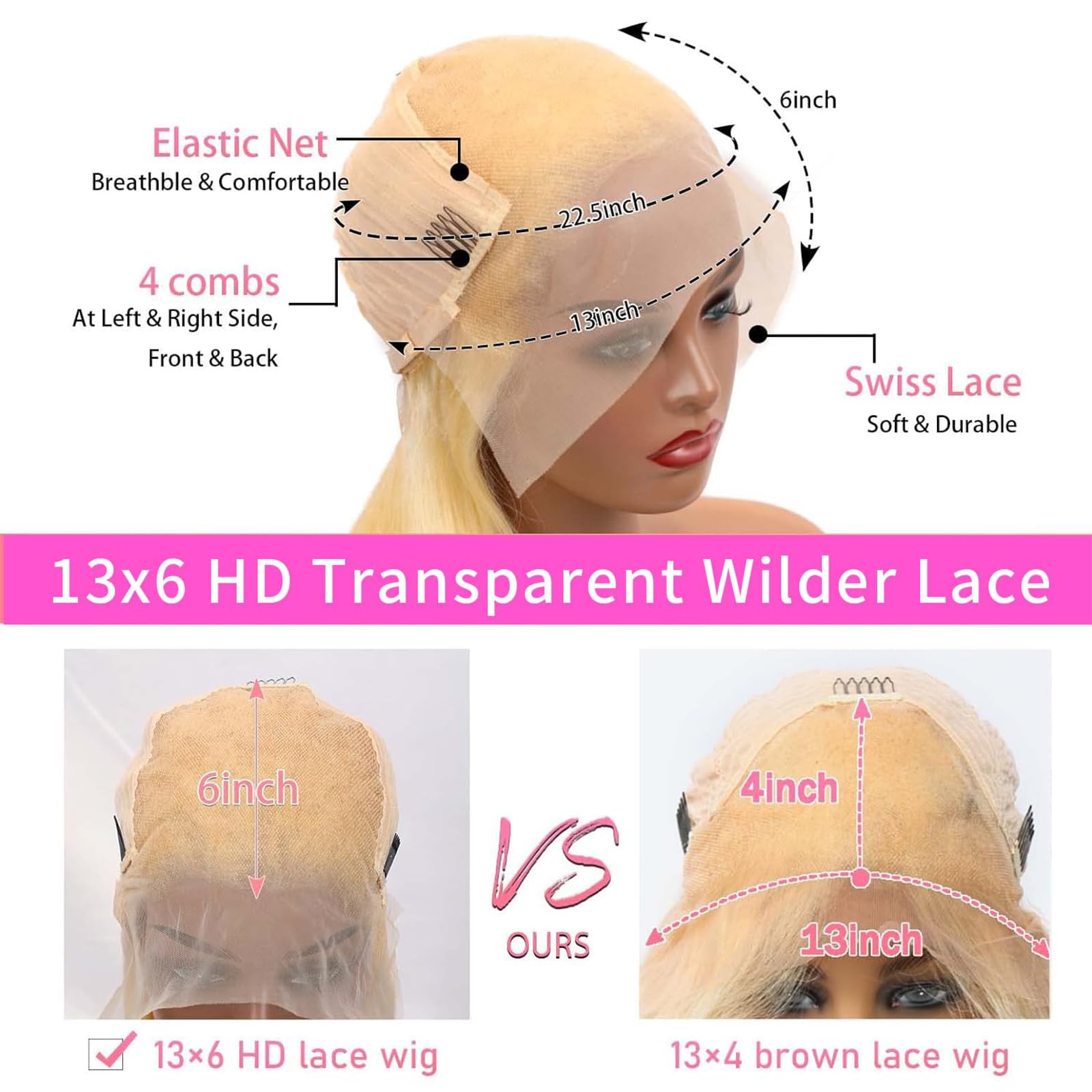 SUNKASA HD 13x6 transparent-lace wig with invisible knots and wide part