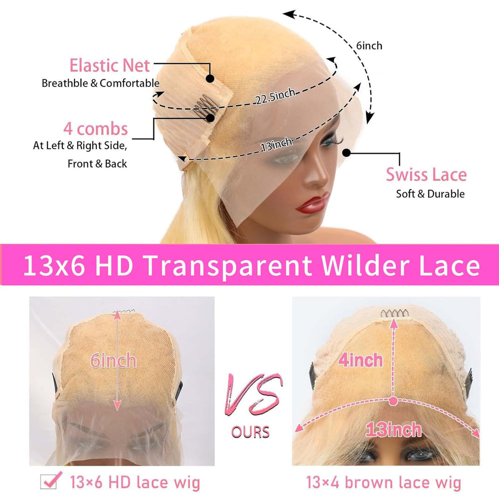 SUNKASA HD 13x6 transparent-lace wig with invisible knots and wide part