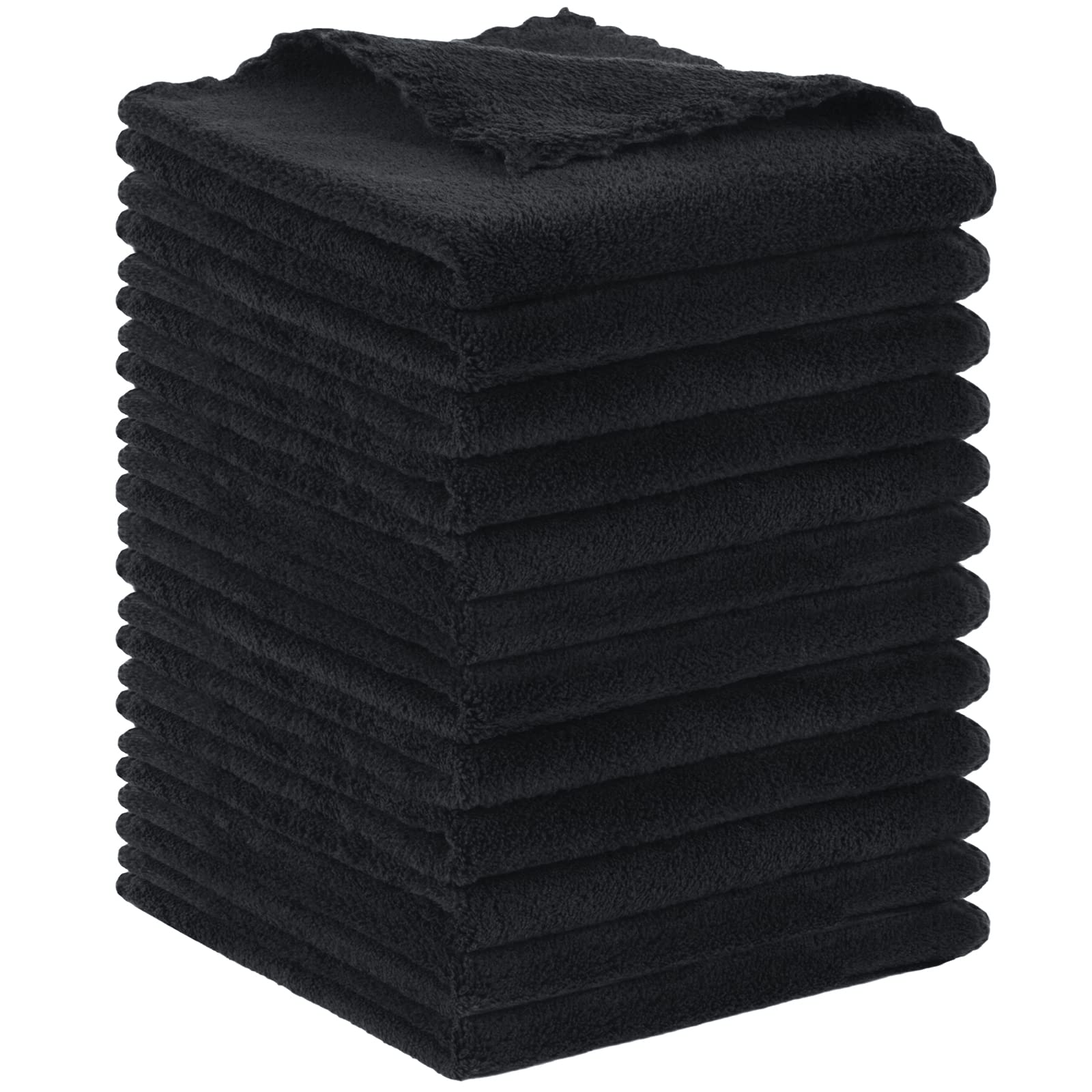 SUNLAND microfiber face cloth 12x12-inch pack in black for easy makeup removal.