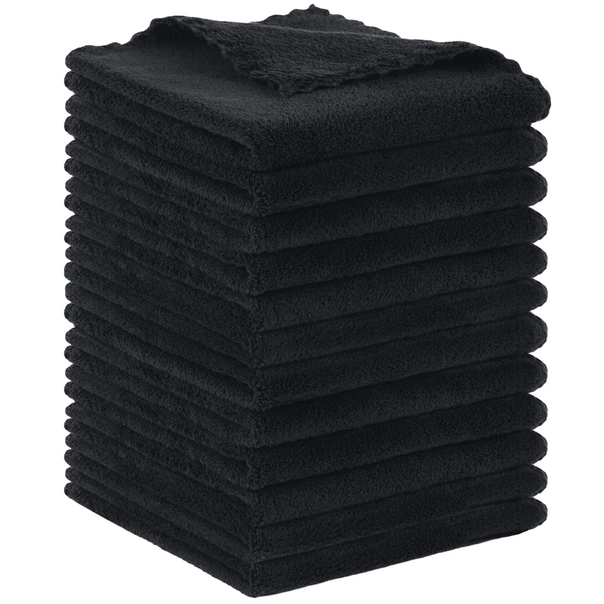 SUNLAND microfiber face cloth 12x12-inch pack in black for easy makeup removal.