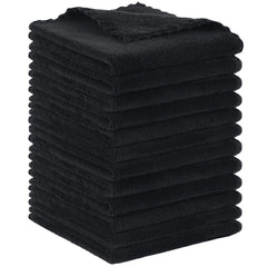 SUNLAND microfiber face cloth 12x12-inch pack in black for easy makeup removal.
