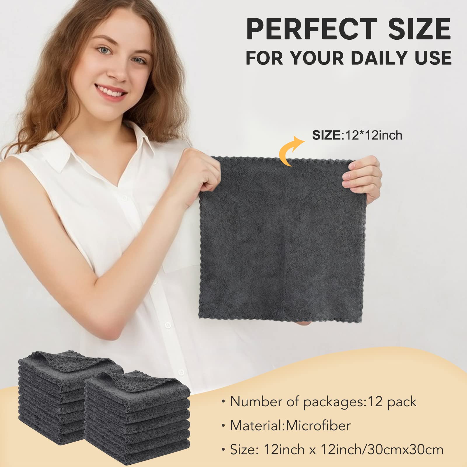 SUNLAND microfiber face cloth measures 12x12 inches for generous coverage.