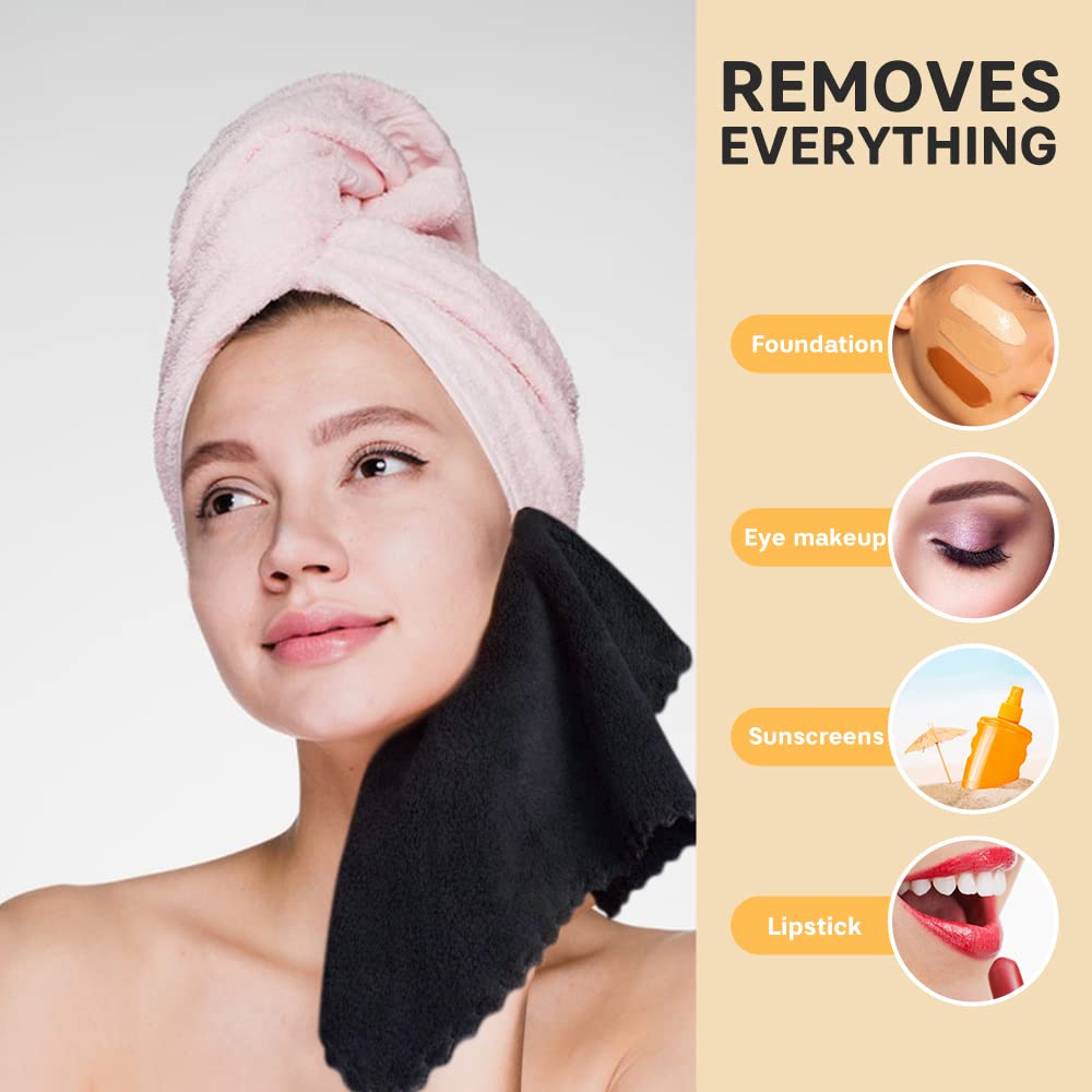 SUNLAND microfiber cloth demonstrates high absorption of makeup residue and oils.