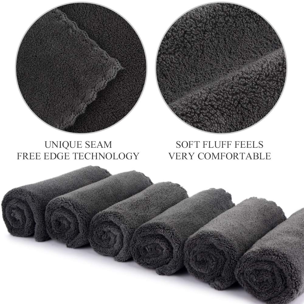 SUNLAND microfiber face cloth in dark grey offers sleek bathroom style.