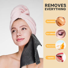 SUNLAND microfiber face cloth demonstrates strong absorbency for quick makeup and oil removal.