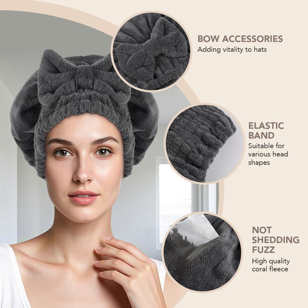 Sunland soft, absorbent hair wrap soaks up moisture after shower.