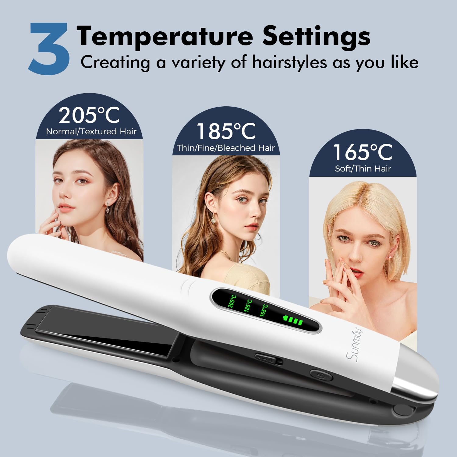 SUNMAY 2-in-1 straightener and curler supports versatile looks