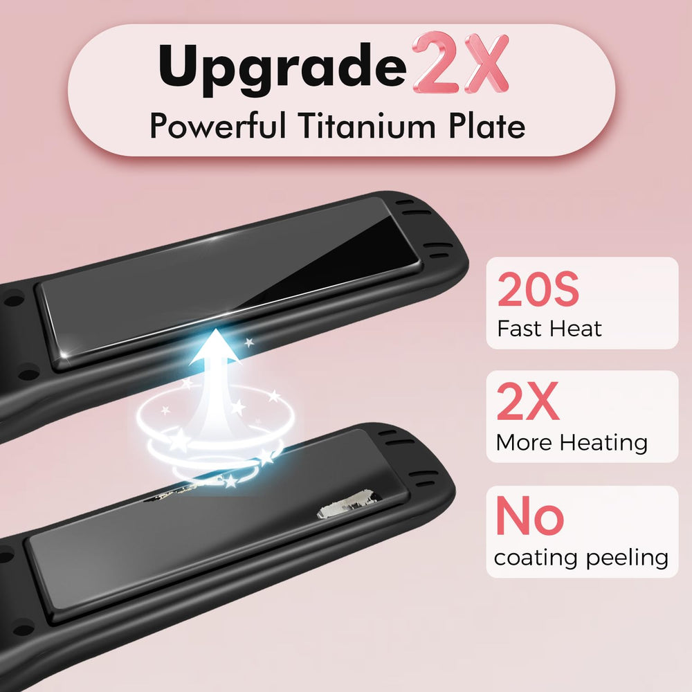 SUNMAY titanium plates deliver smoother glide for gentle styling.