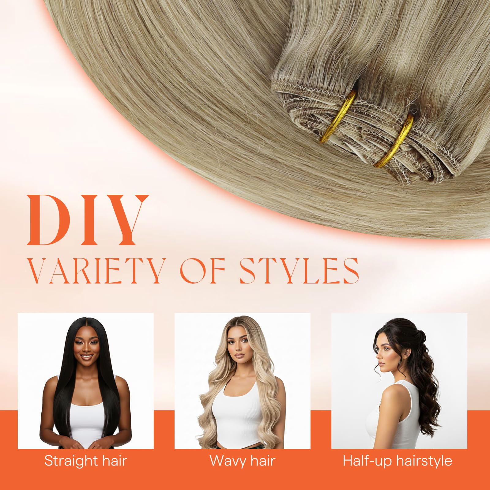 Sunny Hair clip-in extensions heavy-weight 135g-150g for fuller looks