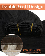 Sunny Hair Remy hair weave closeup highlights double weft durability