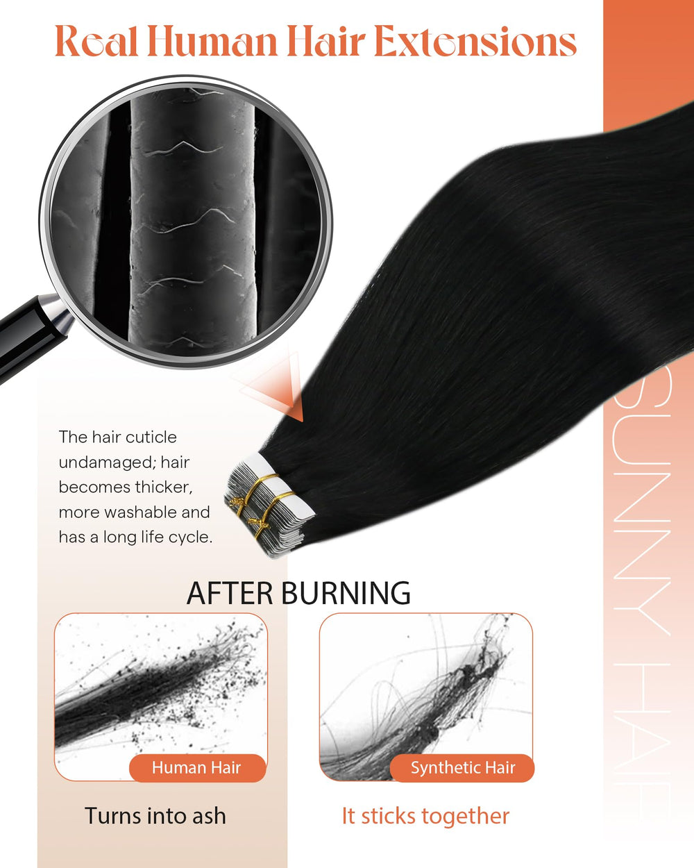 Sunny Hair 20-piece pack enables versatile volume and length customization.