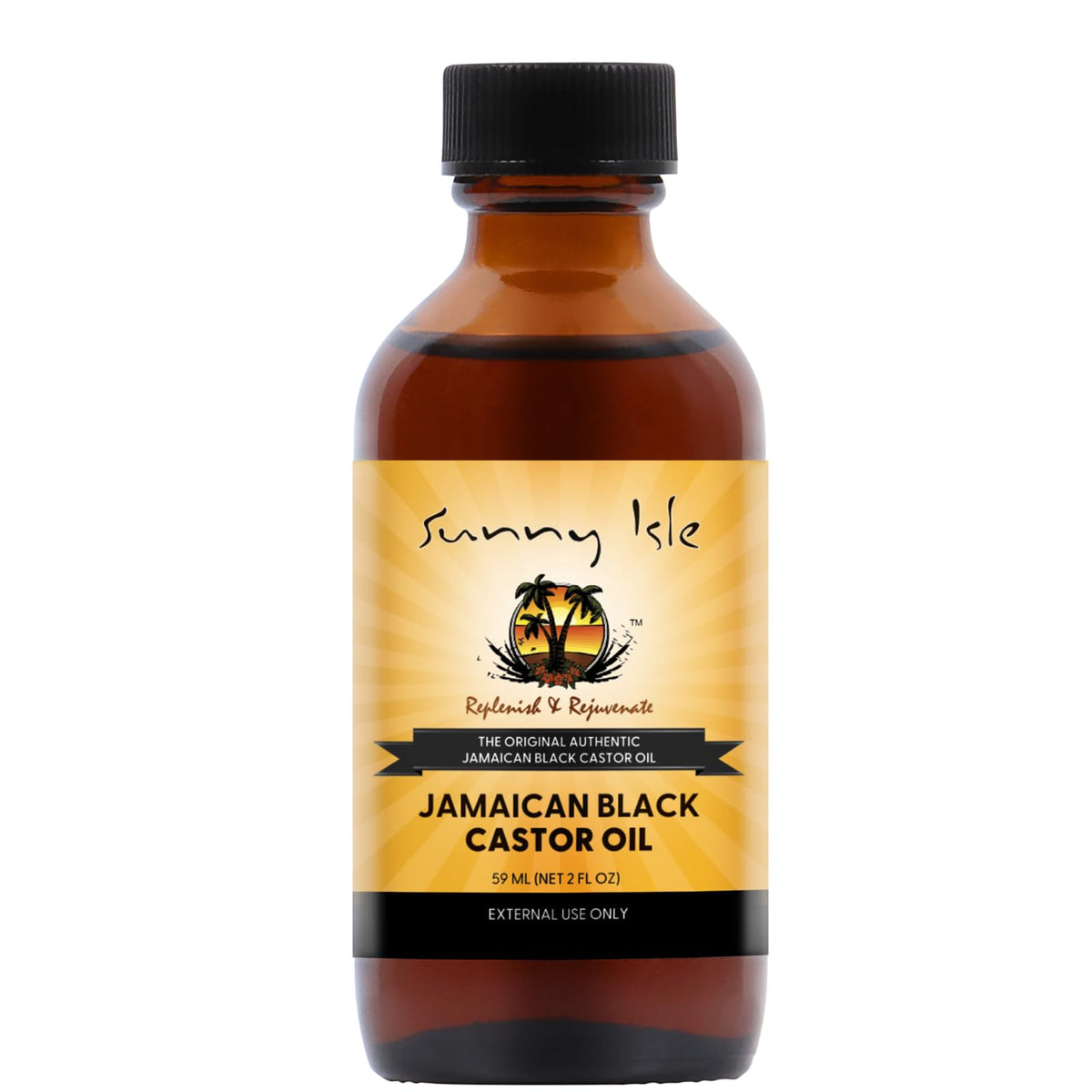 Sunny Isle Jamaican Black Castor Oil bottle with dropper for scalp nourishment.