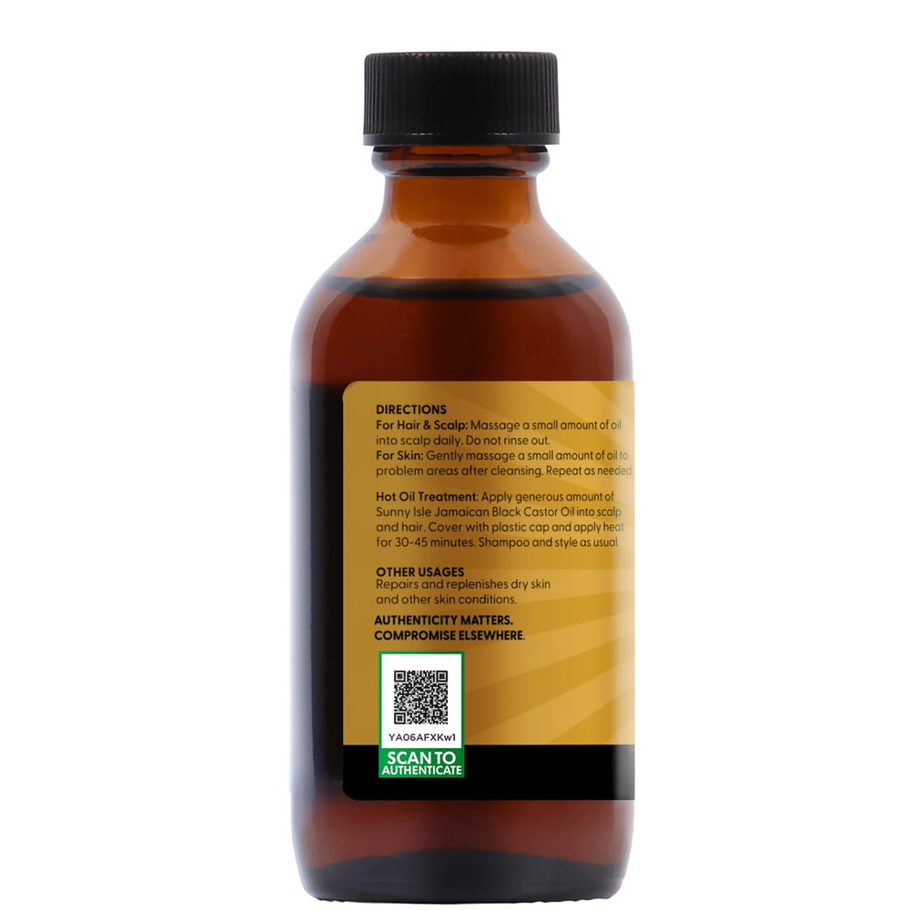 Sunny Isle JBCO bottle with farm-sourced seeds emphasis on authenticity.