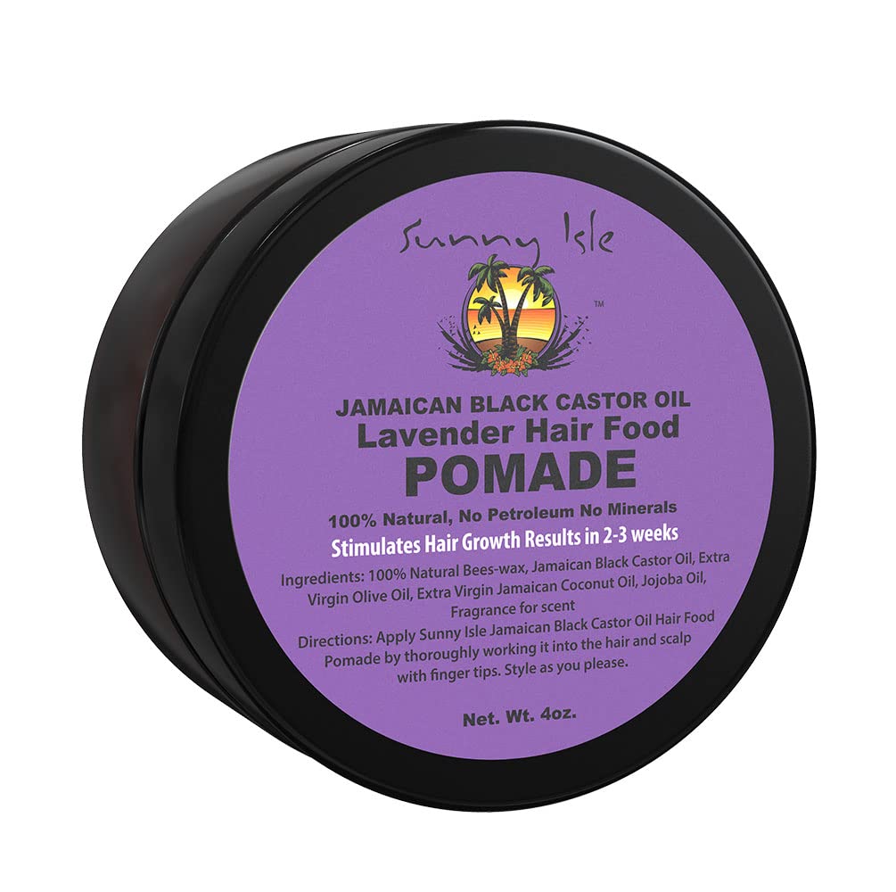 Sunny Isle pomade jar shows rich texture for frizz control and shine