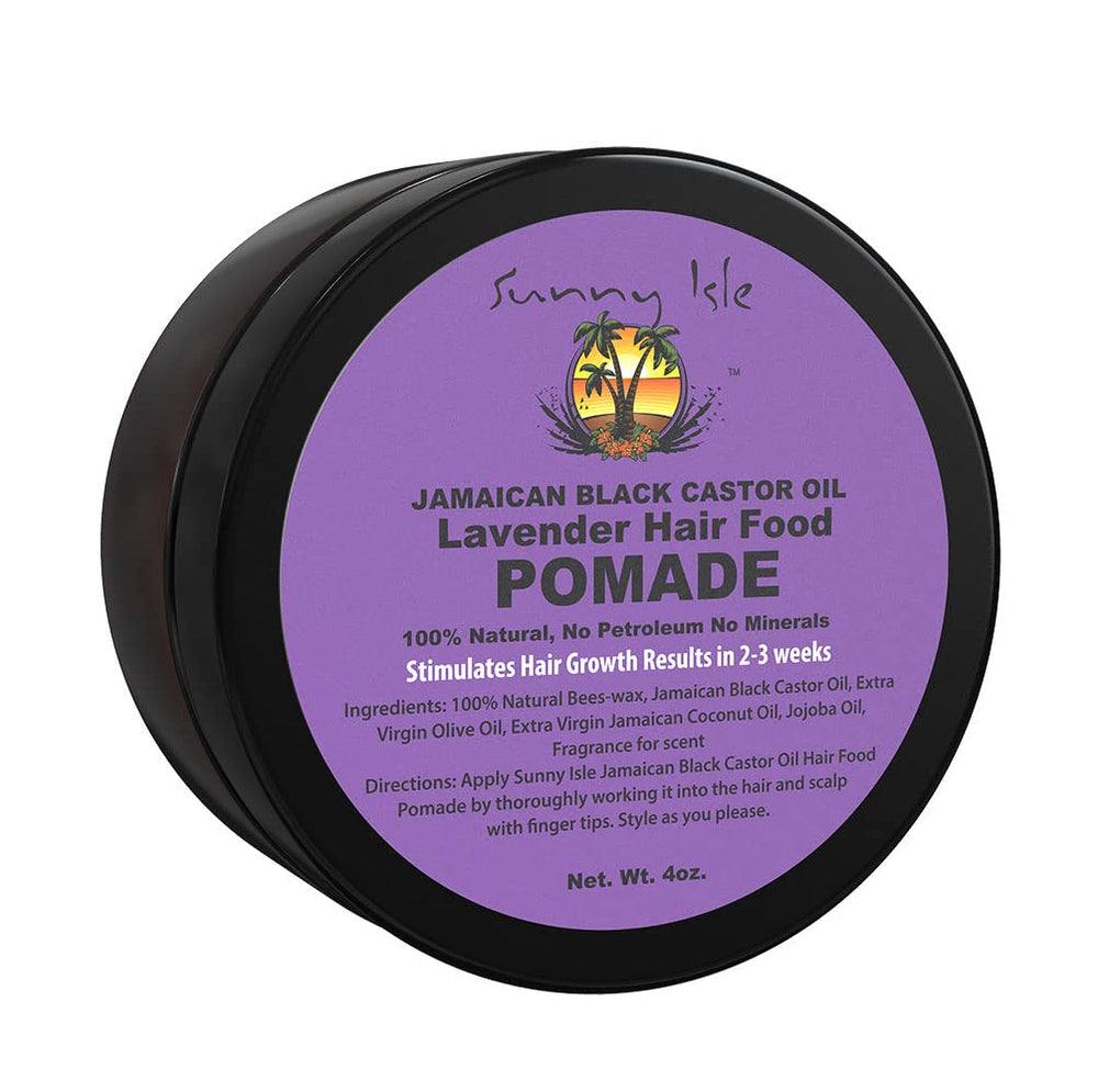 Sunny Isle pomade jar shows rich texture for frizz control and shine