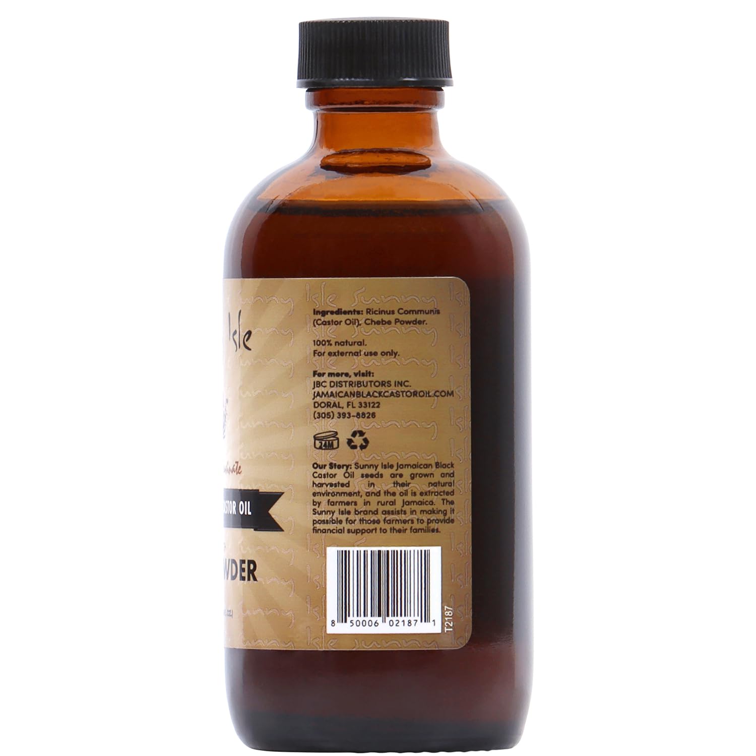Sunny Isle Jamaican Black Castor Oil scalp application closeup.