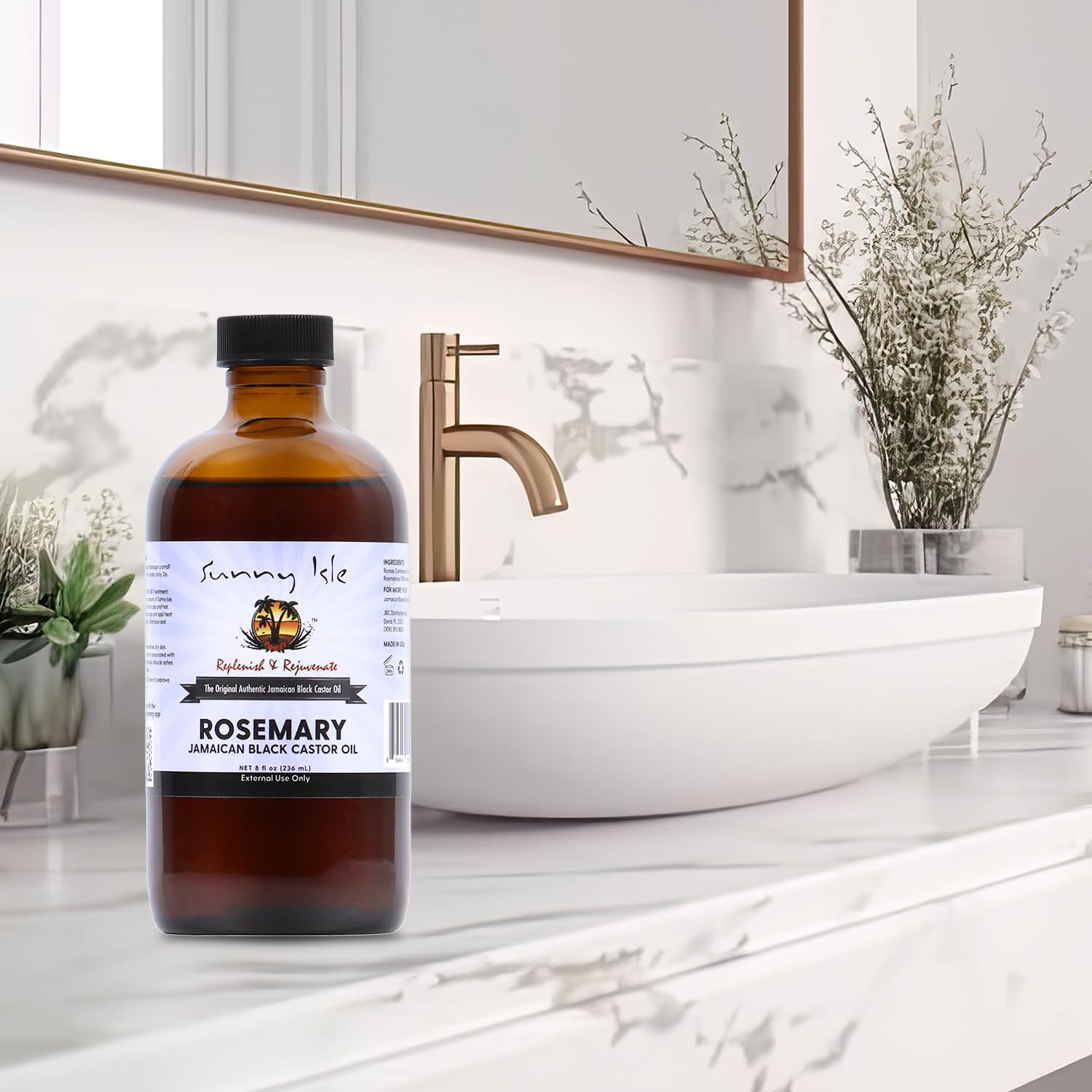 Sunny Isle Rosemary Jamaican Black Castor Oil pours smoothly for hot oil treatment