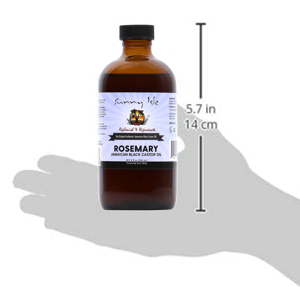Sunny Isle Rosemary Jamaican Black Castor Oil on scalp for nourishment